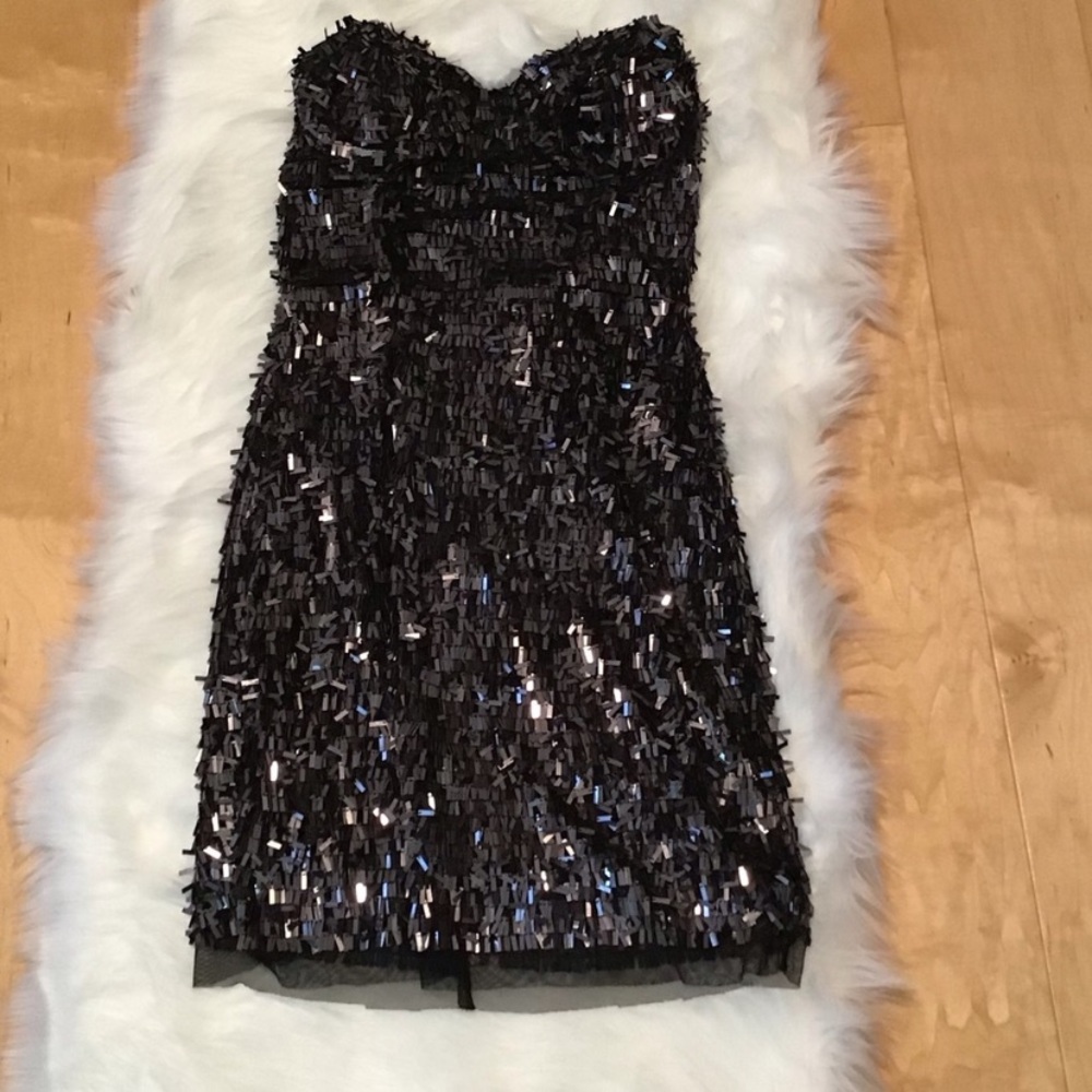 Kate Moss Strapless Bandeau Sequin Dress.